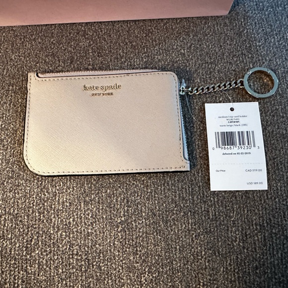 kate spade Accessories - Kate Spade❤️Leather Cameron Color block medium zip-card Holder w/key ring-NWT